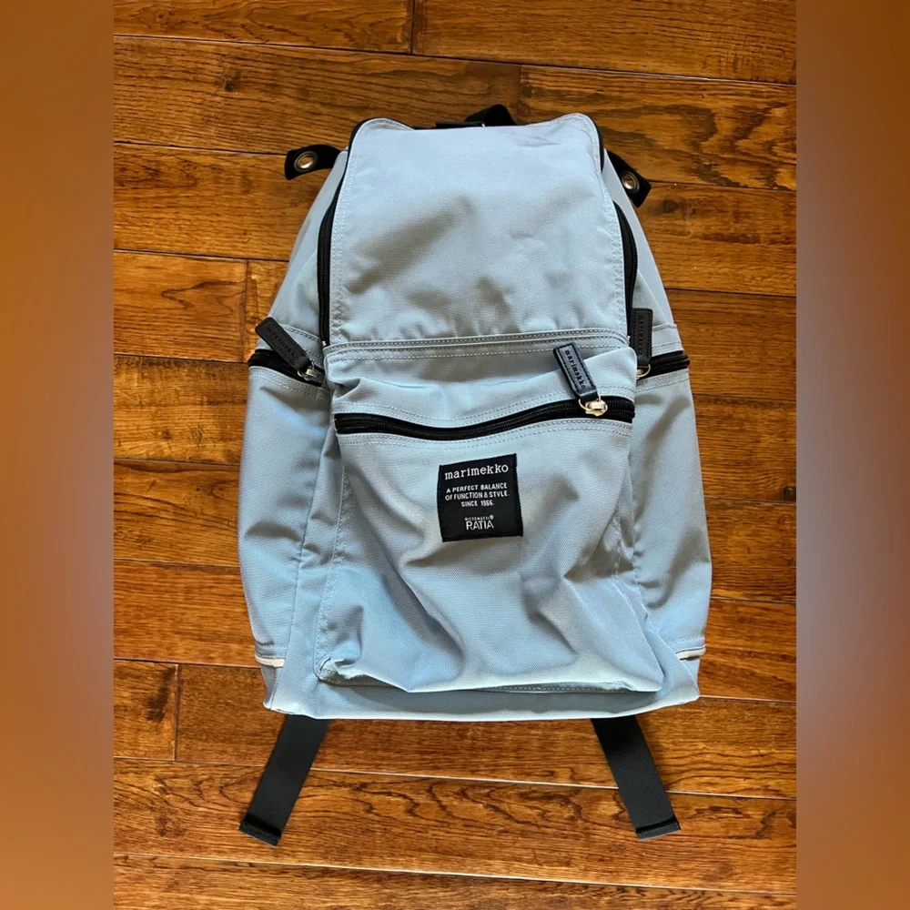 Marimekko Backpack Buddy Light Blue Black Trim - Picture 3 of 15